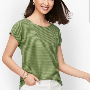 Talbots Drop Shoulder Pocket Tee